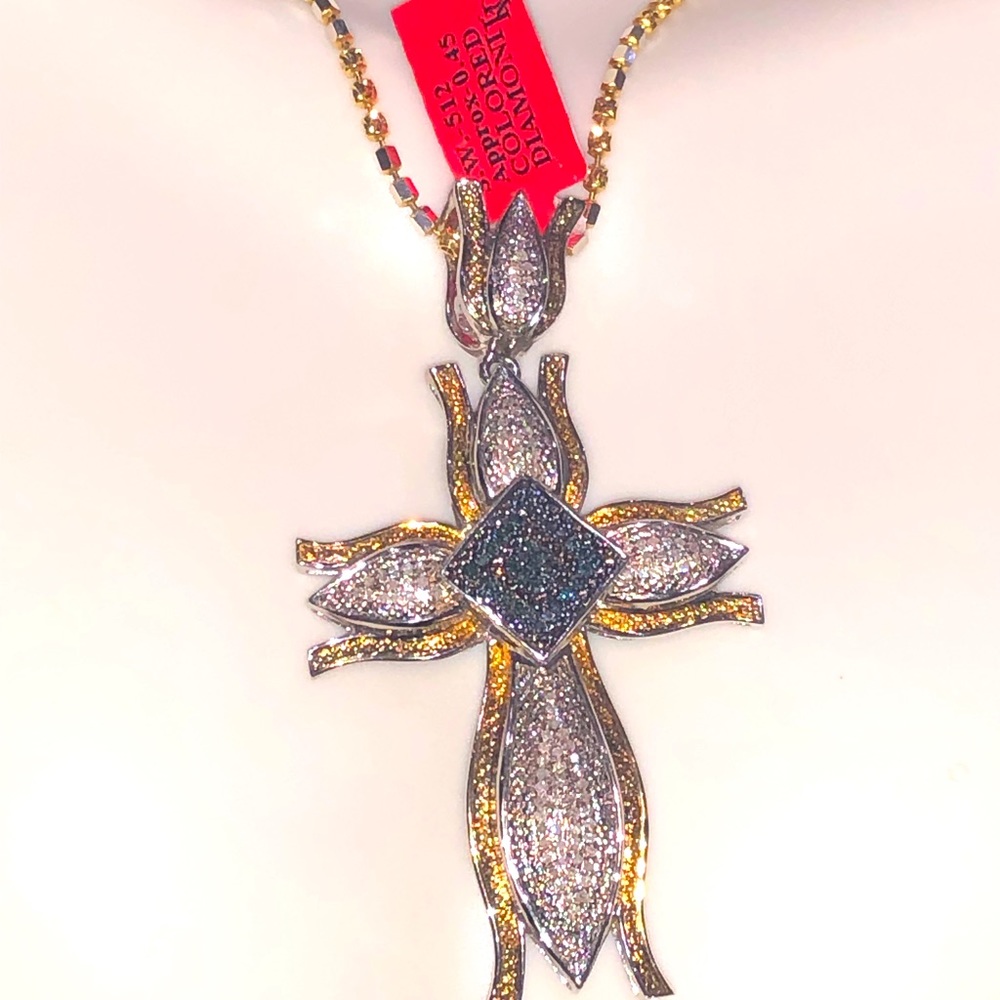 Real genuine diamond custom cross pendant NOT CZ NOT MOISSANITE Free Appraisal